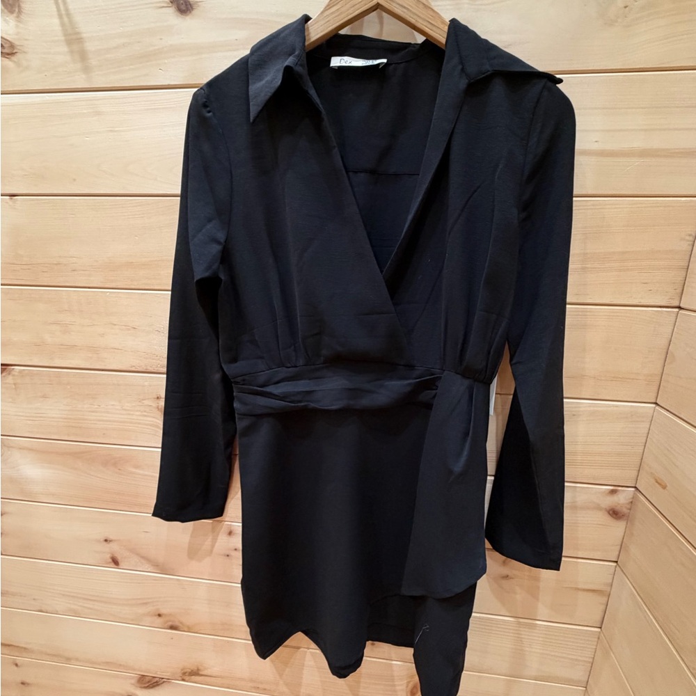 Dex Elegant Black Long Sleeve Dress